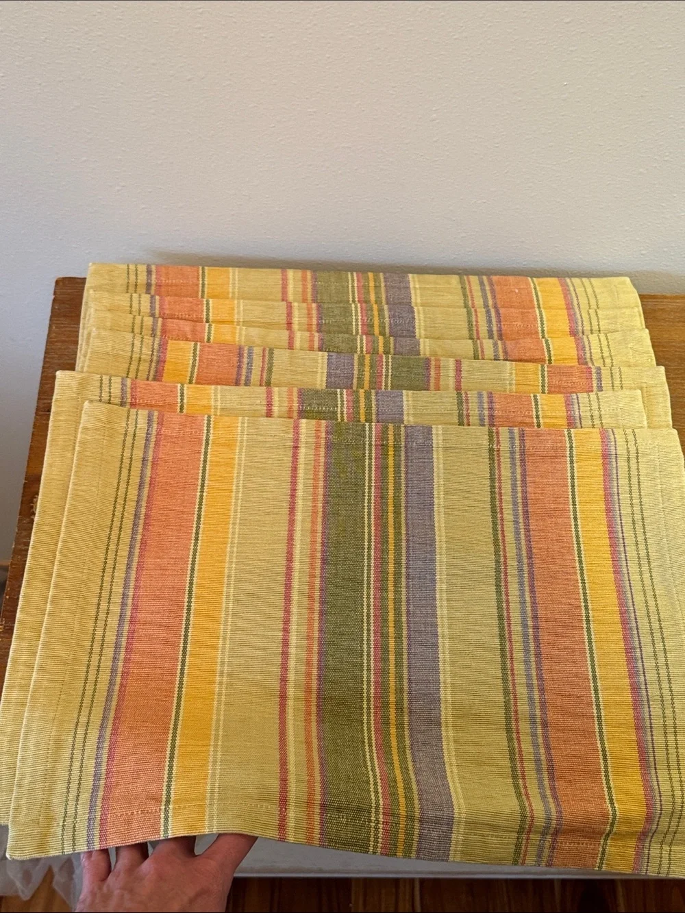 Set of 6 Crate & Barrel Striped Dining Placemats